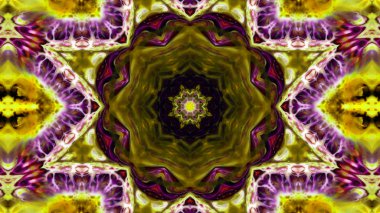 Soyut boya fırça mürekkep patlayabilir formanın düzgün kavramı simetrik desen süs dekoratif Kaleidoscope hareketi geometrik daire ve yıldız şekli