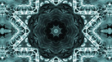 Soyut boya fırça mürekkep patlayabilir formanın düzgün kavramı simetrik desen süs dekoratif Kaleidoscope hareketi geometrik daire ve yıldız şekli