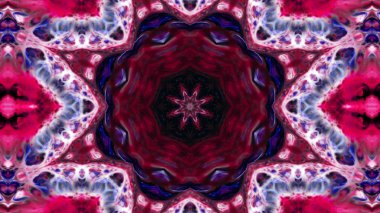 Soyut boya fırça mürekkep patlayabilir formanın düzgün kavramı simetrik desen süs dekoratif Kaleidoscope hareketi geometrik daire ve yıldız şekli