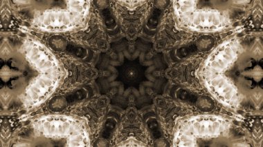 Soyut boya fırça mürekkep patlayabilir formanın düzgün kavramı simetrik desen süs dekoratif Kaleidoscope hareketi geometrik daire ve yıldız şekli