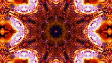 Soyut boya fırça mürekkep patlayabilir formanın düzgün kavramı simetrik desen süs dekoratif Kaleidoscope hareketi geometrik daire ve yıldız şekli