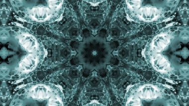 Soyut boya fırça mürekkep patlayabilir formanın düzgün kavramı simetrik desen süs dekoratif Kaleidoscope hareketi geometrik daire ve yıldız şekli