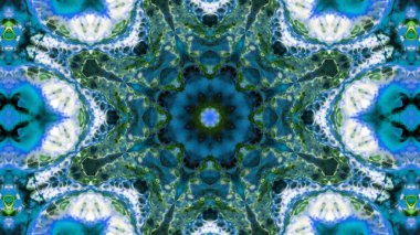 Soyut boya fırça mürekkep patlayabilir formanın düzgün kavramı simetrik desen süs dekoratif Kaleidoscope hareketi geometrik daire ve yıldız şekli