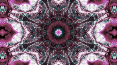 Soyut boya fırça mürekkep patlayabilir formanın düzgün kavramı simetrik desen süs dekoratif Kaleidoscope hareketi geometrik daire ve yıldız şekli