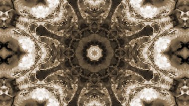 Soyut boya fırça mürekkep patlayabilir formanın düzgün kavramı simetrik desen süs dekoratif Kaleidoscope hareketi geometrik daire ve yıldız şekli