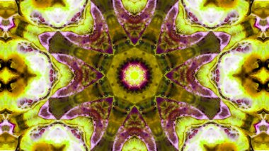 Soyut boya fırça mürekkep patlayabilir formanın düzgün kavramı simetrik desen süs dekoratif Kaleidoscope hareketi geometrik daire ve yıldız şekli