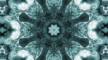 Soyut boya fırça mürekkep patlayabilir formanın düzgün kavramı simetrik desen süs dekoratif Kaleidoscope hareketi geometrik daire ve yıldız şekli