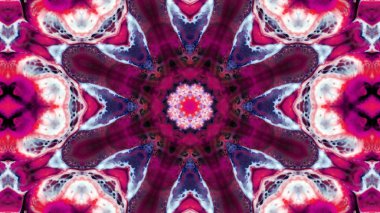 Soyut boya fırça mürekkep patlayabilir formanın düzgün kavramı simetrik desen süs dekoratif Kaleidoscope hareketi geometrik daire ve yıldız şekli