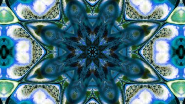 Soyut boya fırça mürekkep patlayabilir formanın düzgün kavramı simetrik desen süs dekoratif Kaleidoscope hareketi geometrik daire ve yıldız şekli