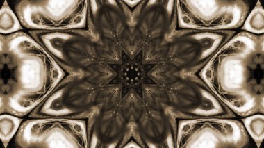 Soyut boya fırça mürekkep patlayabilir formanın düzgün kavramı simetrik desen süs dekoratif Kaleidoscope hareketi geometrik daire ve yıldız şekli