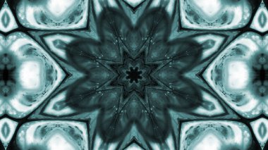 Soyut boya fırça mürekkep patlayabilir formanın düzgün kavramı simetrik desen süs dekoratif Kaleidoscope hareketi geometrik daire ve yıldız şekli