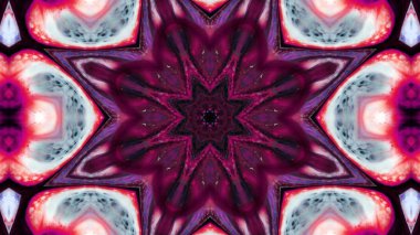 Soyut boya fırça mürekkep patlayabilir formanın düzgün kavramı simetrik desen süs dekoratif Kaleidoscope hareketi geometrik daire ve yıldız şekli