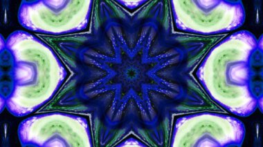 Soyut boya fırça mürekkep patlayabilir formanın düzgün kavramı simetrik desen süs dekoratif Kaleidoscope hareketi geometrik daire ve yıldız şekli