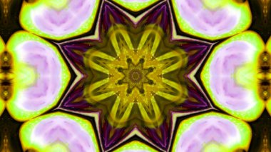 Soyut boya fırça mürekkep patlayabilir formanın düzgün kavramı simetrik desen süs dekoratif Kaleidoscope hareketi geometrik daire ve yıldız şekli