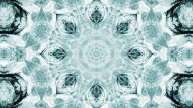 Soyut boya fırça mürekkep patlayabilir formanın düzgün kavramı simetrik desen süs dekoratif Kaleidoscope hareketi geometrik daire ve yıldız şekli