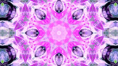 Soyut boya fırça mürekkep patlayabilir formanın düzgün kavramı simetrik desen süs dekoratif Kaleidoscope hareketi geometrik daire ve yıldız şekli