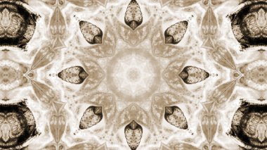 Soyut boya fırça mürekkep patlayabilir formanın düzgün kavramı simetrik desen süs dekoratif Kaleidoscope hareketi geometrik daire ve yıldız şekli