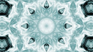 Soyut boya fırça mürekkep patlayabilir formanın düzgün kavramı simetrik desen süs dekoratif Kaleidoscope hareketi geometrik daire ve yıldız şekli