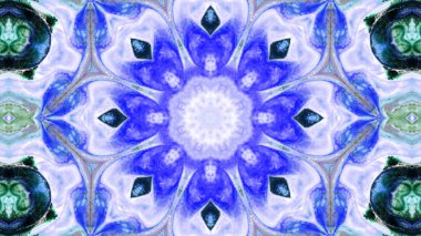 Soyut boya fırça mürekkep patlayabilir formanın düzgün kavramı simetrik desen süs dekoratif Kaleidoscope hareketi geometrik daire ve yıldız şekli