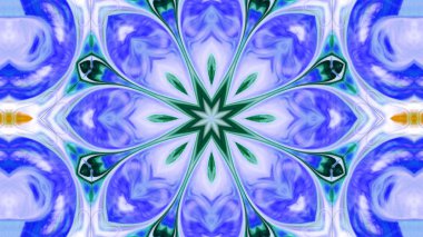 Soyut boya fırça mürekkep patlayabilir formanın düzgün kavramı simetrik desen süs dekoratif Kaleidoscope hareketi geometrik daire ve yıldız şekli