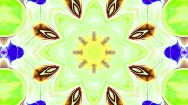 Soyut boya fırça mürekkep patlayabilir formanın düzgün kavramı simetrik desen süs dekoratif Kaleidoscope hareketi geometrik daire ve yıldız şekli