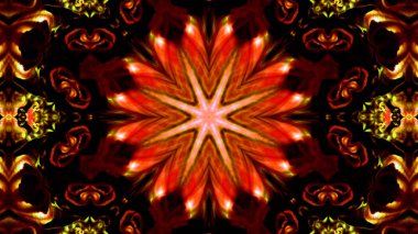 Soyut boya fırça mürekkep patlayabilir formanın düzgün kavramı simetrik desen süs dekoratif Kaleidoscope hareketi geometrik daire ve yıldız şekli