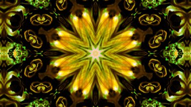 Soyut boya fırça mürekkep patlayabilir formanın düzgün kavramı simetrik desen süs dekoratif Kaleidoscope hareketi geometrik daire ve yıldız şekli