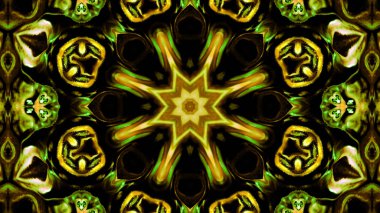 Soyut boya fırça mürekkep patlayabilir formanın düzgün kavramı simetrik desen süs dekoratif Kaleidoscope hareketi geometrik daire ve yıldız şekli