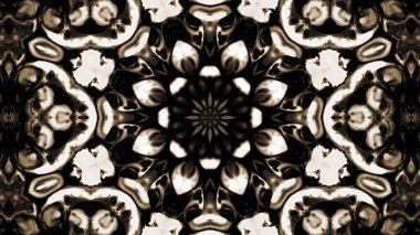 Soyut boya fırça mürekkep patlayabilir formanın düzgün kavramı simetrik desen süs dekoratif Kaleidoscope hareketi geometrik daire ve yıldız şekli