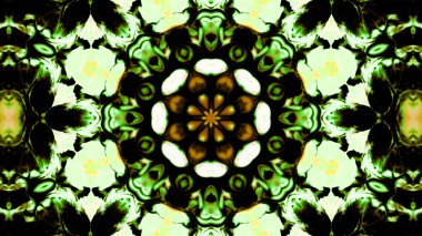 Soyut boya fırça mürekkep patlayabilir formanın düzgün kavramı simetrik desen süs dekoratif Kaleidoscope hareketi geometrik daire ve yıldız şekli