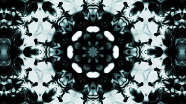 Soyut boya fırça mürekkep patlayabilir formanın düzgün kavramı simetrik desen süs dekoratif Kaleidoscope hareketi geometrik daire ve yıldız şekli