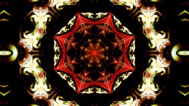 Soyut boya fırça mürekkep patlayabilir formanın düzgün kavramı simetrik desen süs dekoratif Kaleidoscope hareketi geometrik daire ve yıldız şekli