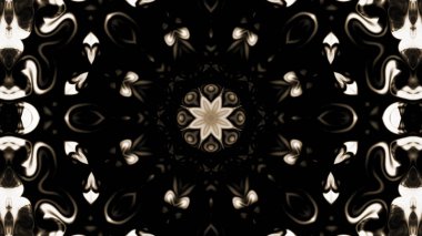 Soyut boya fırça mürekkep patlayabilir formanın düzgün kavramı simetrik desen süs dekoratif Kaleidoscope hareketi geometrik daire ve yıldız şekli