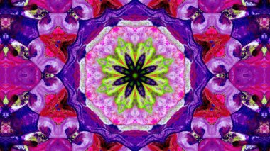 Soyut boya fırça mürekkep patlayabilir formanın düzgün kavramı simetrik desen süs dekoratif Kaleidoscope hareketi geometrik daire ve yıldız şekli