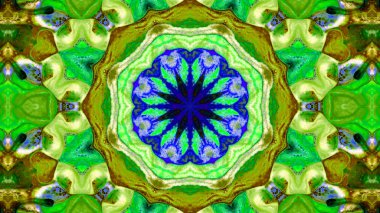 Soyut boya fırça mürekkep patlayabilir formanın düzgün kavramı simetrik desen süs dekoratif Kaleidoscope hareketi geometrik daire ve yıldız şekli