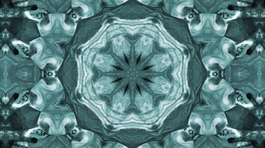 Soyut boya fırça mürekkep patlayabilir formanın düzgün kavramı simetrik desen süs dekoratif Kaleidoscope hareketi geometrik daire ve yıldız şekli