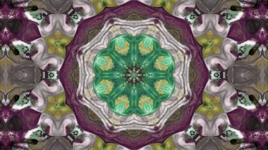 Soyut boya fırça mürekkep patlayabilir formanın düzgün kavramı simetrik desen süs dekoratif Kaleidoscope hareketi geometrik daire ve yıldız şekli