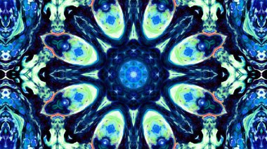 Soyut boya fırça mürekkep patlayabilir formanın düzgün kavramı simetrik desen süs dekoratif Kaleidoscope hareketi geometrik daire ve yıldız şekli