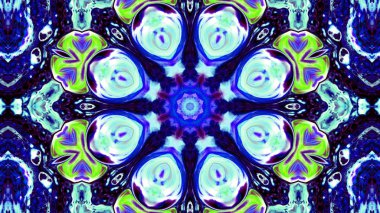 Soyut boya fırça mürekkep patlayabilir formanın düzgün kavramı simetrik desen süs dekoratif Kaleidoscope hareketi geometrik daire ve yıldız şekli