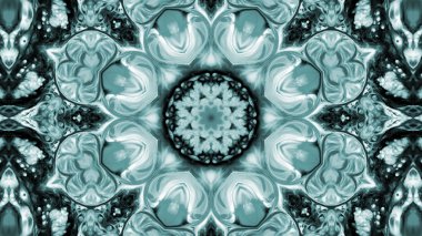 Soyut boya fırça mürekkep patlayabilir formanın düzgün kavramı simetrik desen süs dekoratif Kaleidoscope hareketi geometrik daire ve yıldız şekli