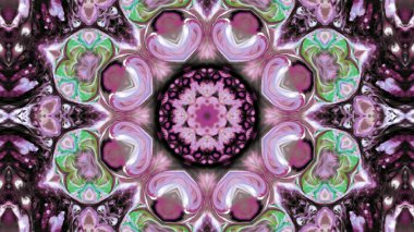 Soyut boya fırça mürekkep patlayabilir formanın düzgün kavramı simetrik desen süs dekoratif Kaleidoscope hareketi geometrik daire ve yıldız şekli