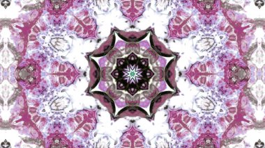 Soyut boya fırça mürekkep patlayabilir formanın düzgün kavramı simetrik desen süs dekoratif Kaleidoscope hareketi geometrik daire ve yıldız şekli