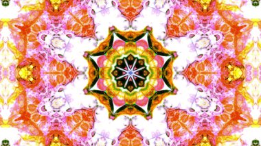 Soyut boya fırça mürekkep patlayabilir formanın düzgün kavramı simetrik desen süs dekoratif Kaleidoscope hareketi geometrik daire ve yıldız şekli