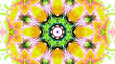 Soyut boya fırça mürekkep patlayabilir formanın düzgün kavramı simetrik desen süs dekoratif Kaleidoscope hareketi geometrik daire ve yıldız şekli