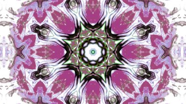 Soyut boya fırça mürekkep patlayabilir formanın düzgün kavramı simetrik desen süs dekoratif Kaleidoscope hareketi geometrik daire ve yıldız şekli