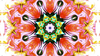 Soyut boya fırça mürekkep patlayabilir formanın düzgün kavramı simetrik desen süs dekoratif Kaleidoscope hareketi geometrik daire ve yıldız şekli