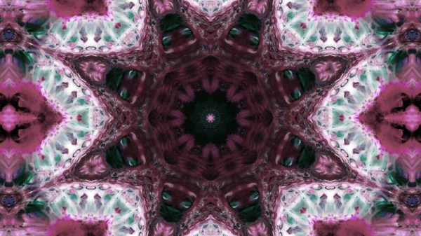 Soyut boya fırça mürekkep patlayabilir formanın düzgün kavramı simetrik desen süs dekoratif Kaleidoscope hareketi geometrik daire ve yıldız şekli