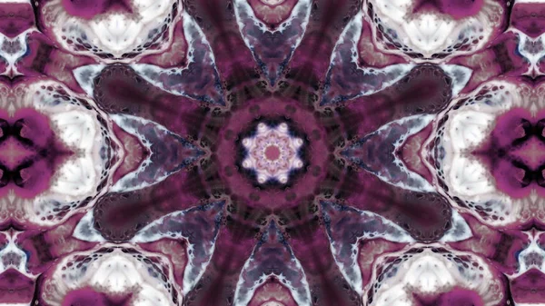 Soyut boya fırça mürekkep patlayabilir formanın düzgün kavramı simetrik desen süs dekoratif Kaleidoscope hareketi geometrik daire ve yıldız şekli