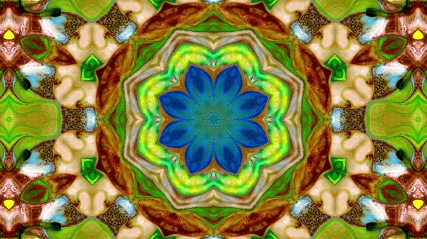 Soyut boya fırça mürekkep patlayabilir formanın düzgün kavramı simetrik desen süs dekoratif Kaleidoscope hareketi geometrik daire ve yıldız şekli