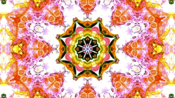 Soyut boya fırça mürekkep patlayabilir formanın düzgün kavramı simetrik desen süs dekoratif Kaleidoscope hareketi geometrik daire ve yıldız şekli